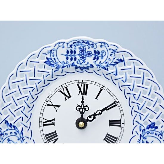 Clock perforated 18 cm + Clockwork, Original Blue Onion Pattern