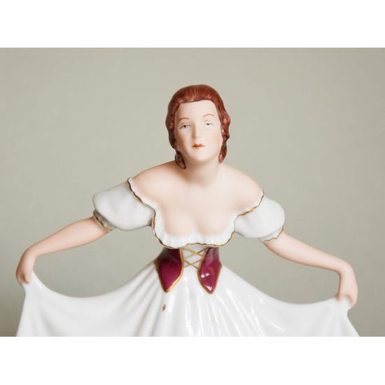 Dívka Rokoko 17 x 11 x 19,5 cm, Purpur, Porcelánové figurky Duchcov