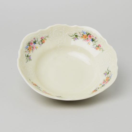 Bowl 19 cm, Thun 1794 Carlsbad porcelain, BERNADOTTE ivory + flowers