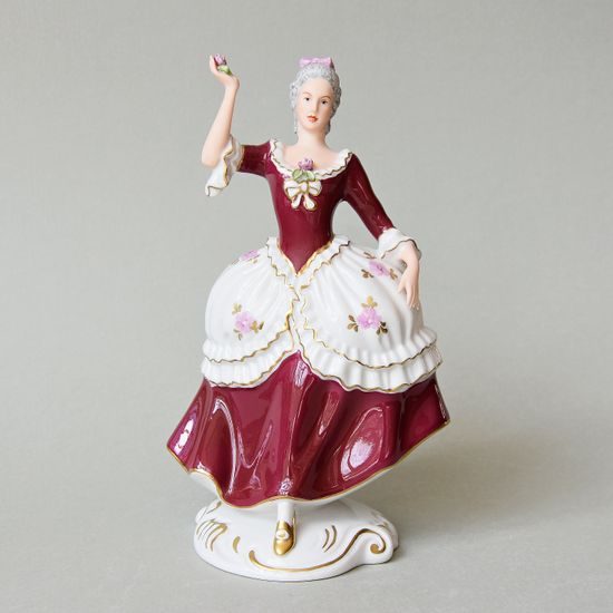 Lady Rococo 13 x 10,5 x 21,5 cm, Purple, Porcelain Figures Duchcov