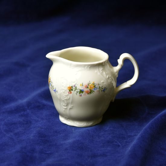 Mlékovka 180 ml, Thun 1794, karlovarský porcelán, BERNADOTTE ivory + kytičky