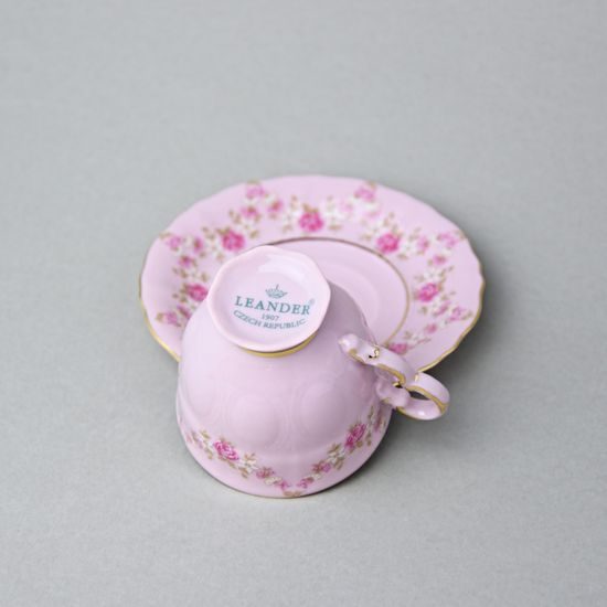 Cup 90 ml Espresso + Saucer 10,5 cm, Sonáta decor 158, Leander Rose china