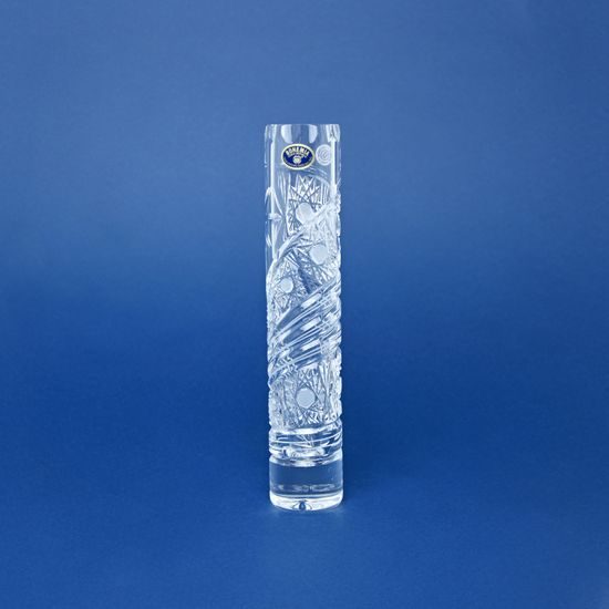 Křišťálová váza válec broušená úzká Kometa, 230 mm, GLASSPO / Crystal Bohemia
