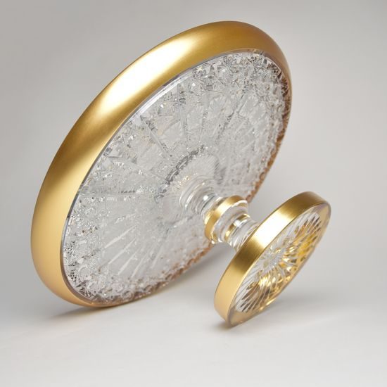 Sonne Crystal: Mísa kabaret na noze 31 x 14 cm, zlacená 12% zlatým roztokem