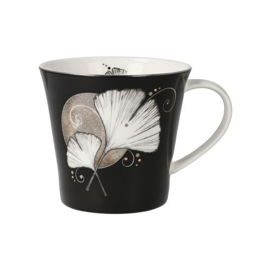 Hrnek 350 ml Ginko - černé, 130 / 10,5 / 9,5 cm, jemný kostní porcelán, Goebel