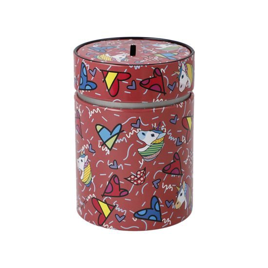 Savings box Romero Britto - I Love Unicorns, 8 / 8 / 11 cm, Metal, Goebel