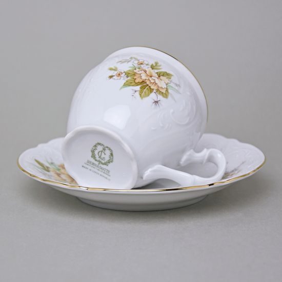 Cup and saucer 220 ml / 16 cm, Thun 1794 Carlsbad porcelain, BERNADOTTE 023011