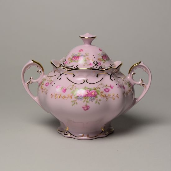 Cukřenka 250 ml, Adélka 163, Růžový porcelán z Chodova