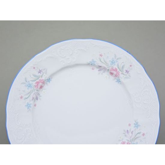 Dessert plate 19 cm, Thun 1794 Carlsbad porcelain, BERNADOTTE blue-pink flowers