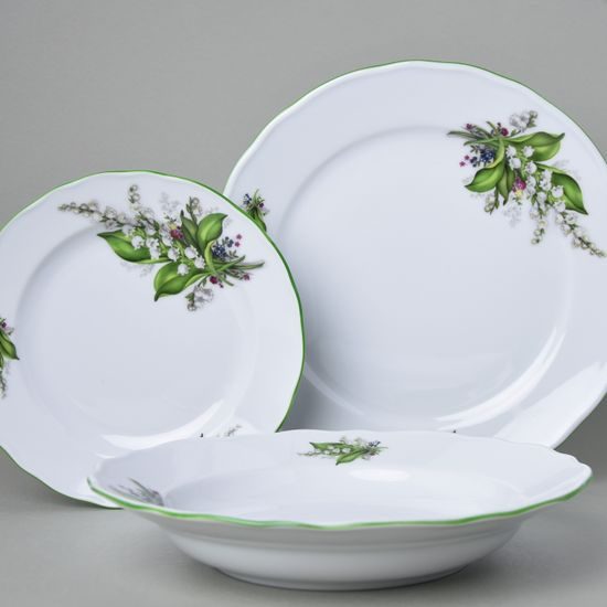 Talířová sada pro 6 osob, konvalinky 26-24-19, Český porcelán a.s.