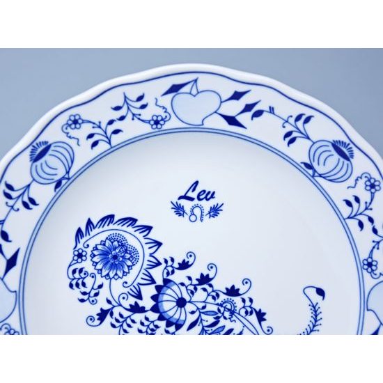 Talíř mělký 24 cm, Lev, (i na zeď), Cibulák, originální z Dubí