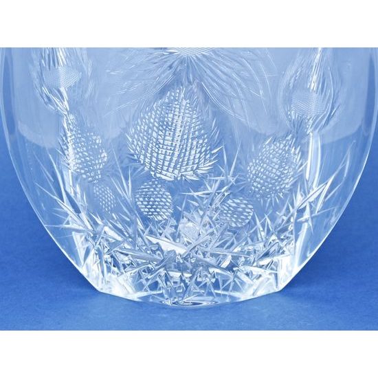 Crystal Hand Cut Vase ORBIT- Thistle decor, 240 mm, Crystalite BOHEMIA