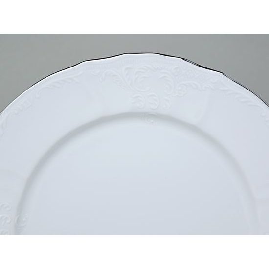 Plate dining 25 cm, Thun 1794, Carlsbad porcelain, BERNADOTTE platinum