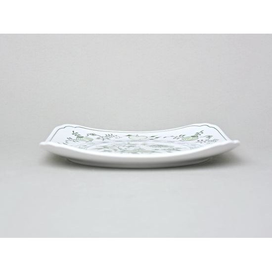 Talíř hranatý 21 cm, zelený cibulák, Český porcelán a.s.