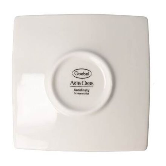 Šálek espresso 100 ml + podšálek 10,5 cm čtvercový, Heavy red, V. Kandinskij, jemný kostní porcelán, Goebel