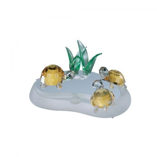 Turtle Family (colour) 30 x 66 mm, Crystal Gifts and Decoration PRECIOSA