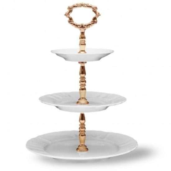 Compartment dish 3 pcs. 34 cm, Thun 1794 Carlsbad porcelain, BERNADOTTE white