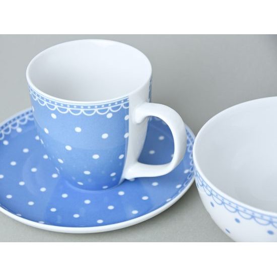 Breakfast set 3 pcs., Tom 30357a0 blue, Thun 1794 Carlsbad porcelain