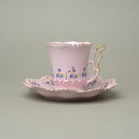 Cup 130 ml and saucer 15 cm, Lenka 247p, Rose China Chodov