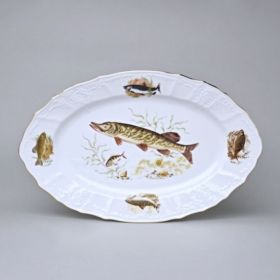 Mísa oválná 34 cm, Thun 1794, karlovarský porcelán, BERNADOTTE rybářská