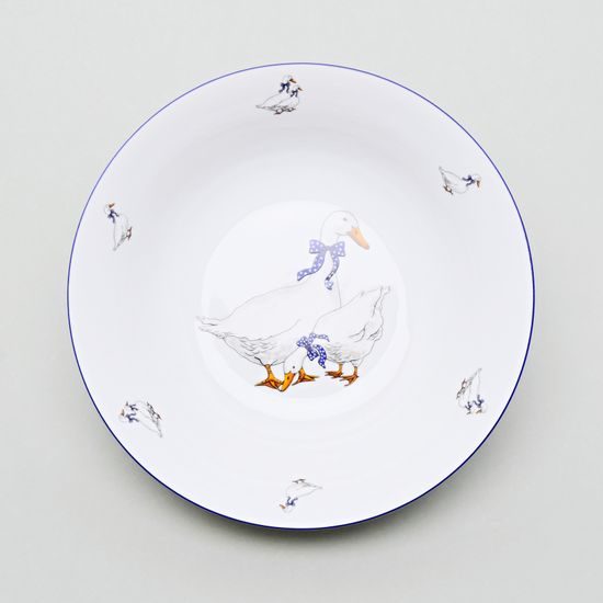 Coups Goose, Bowl 25 cm deep, Thun 1794 Carlsbad porcelain