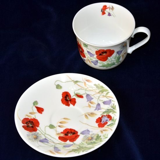 English Meadow: Cup 420 ml and Saucer breakfast, Roy Kirkham, English Fine Bone China