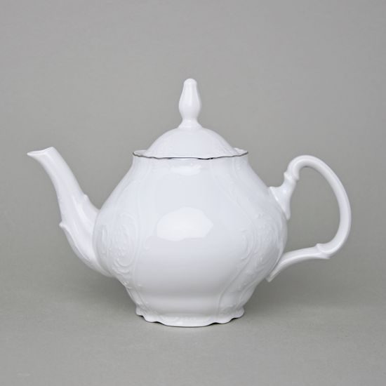 Tea pot 1,2 l, Thun 1794 Carlsbad porcelain, BERNADOTTE platinum