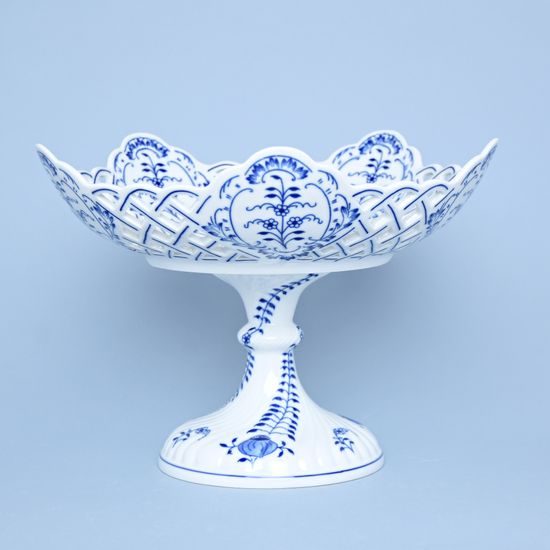 Dish on stand tall 28 cm, Original Blue Onion Pattern, QII