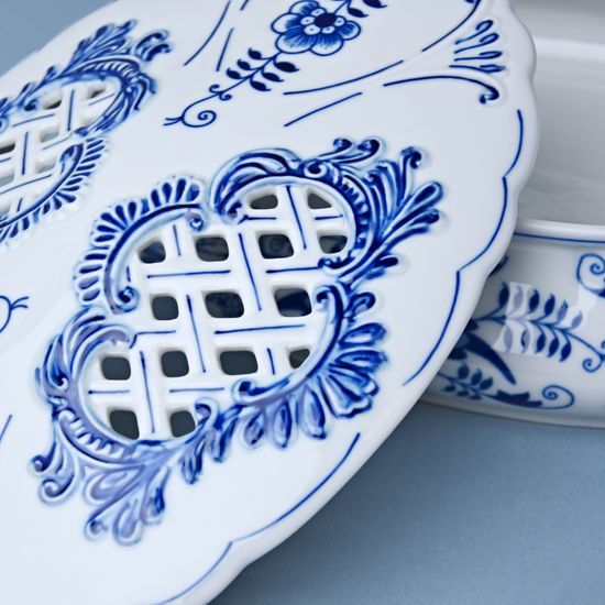 Bonboniéra oválná na 1 kg s víkem 29 cm, Cibulák, originální z Dubí (2j.)