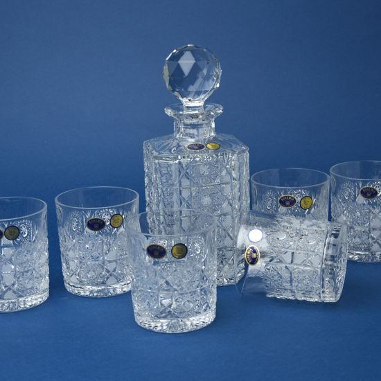 Whisky set pro 6 osob, brus Maia, Bohemia Crystal