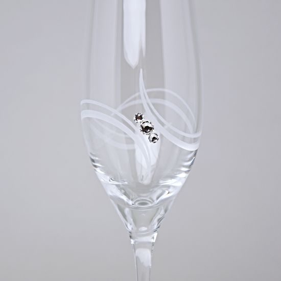 Apollo - Set of 2 champagne glasses 210 ml, Swarovski Crystal, DIAMANTE