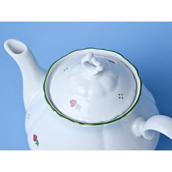 Tea pot 1,2 l, Verona red flowers + green, G. Benedikt 1882