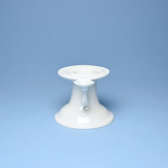 Candleholder 1991 with handle 6,5 cm, White Porcelain, Cesky porcelan a.s.