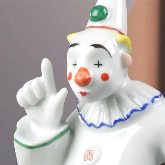 Clown With A Dog, Kati Zorn, 11 x 9 x 22,5 cm, Porcelain Figures Aelteste Volkstedter