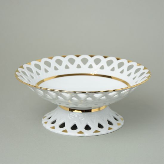 Fruit bow 24,5 cm on stand, Byzant 404b, White China Chodov