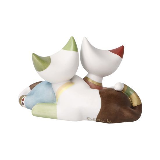 Figurine R. Wachtmeister - Cats Adelia and Ottavio, 9,5 / 7 / 5,5 cm, Porcelain, Cats Goebel