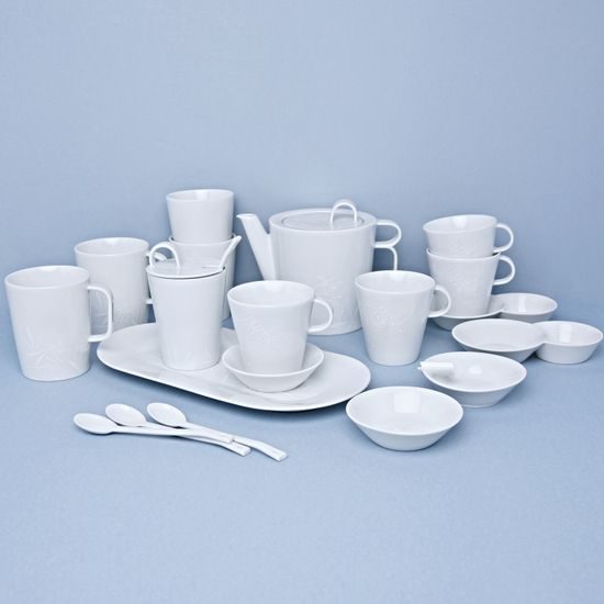 Bohemia White DECOR, Čajová souprava, design Pelcl, Český porcelán a.s.