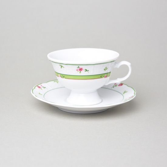 Šálek 200 ml nízký NA NOŽCE a podšálek 150 mm, Thun 1794, karlovarský porcelán, MENUET 80289