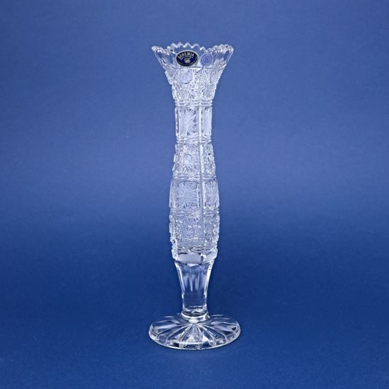 Křišťálová váza Píšťala broušená úzká 500PK, 255 mm, Crystal BOHEMIA