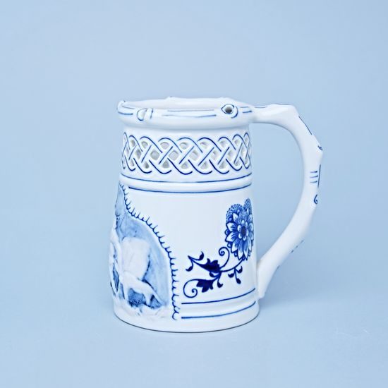 Embossed beer jug 400 ml, Original Blue Onion Pattern
