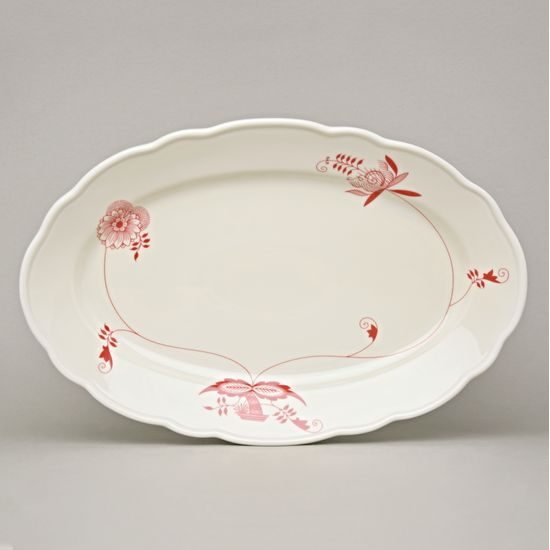 Mísa oválná 35 cm, cibulák ECO červený na ivory, Český porcelán a.s.