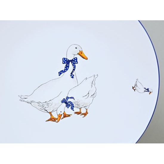 Coups husy, Talíř mělký 26 cm, Thun 1794, karlovarský porcelán