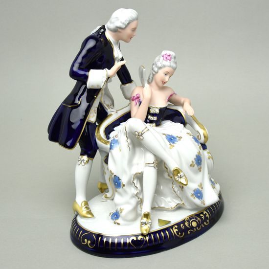 Canapé rococo 22 x 18,5 x 25,5 cm, Isis, Royal Dux Bohemia