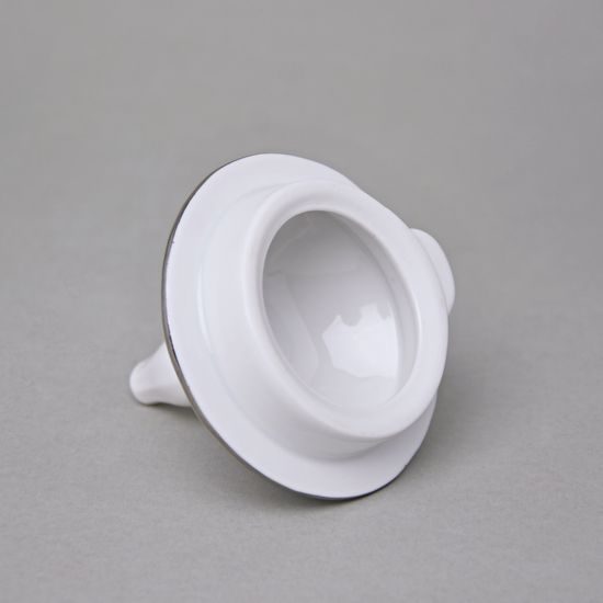 Víčko ke konvi čajové 1,2 l, Thun 1794, karlovarský porcelán, BERNADOTTE mráz, platinová linka