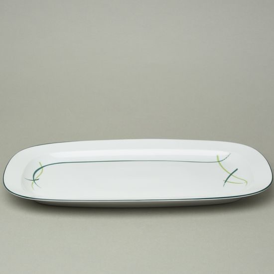 Podnos 35 cm, dekor 80216 tráva, Thun 1794, karlovarský porcelán