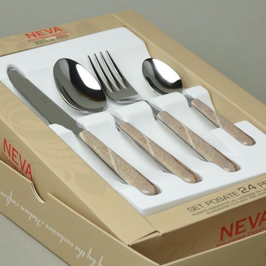 Sada příborů 24 dílná, pískový / mramorový dekor 18001, NEVA