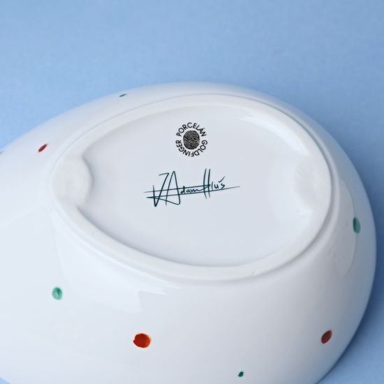 Originální dětská jídelní souprava DINO SET - PUNTÍKY (náhodný výběr dekoru), porcelán Goldfinger