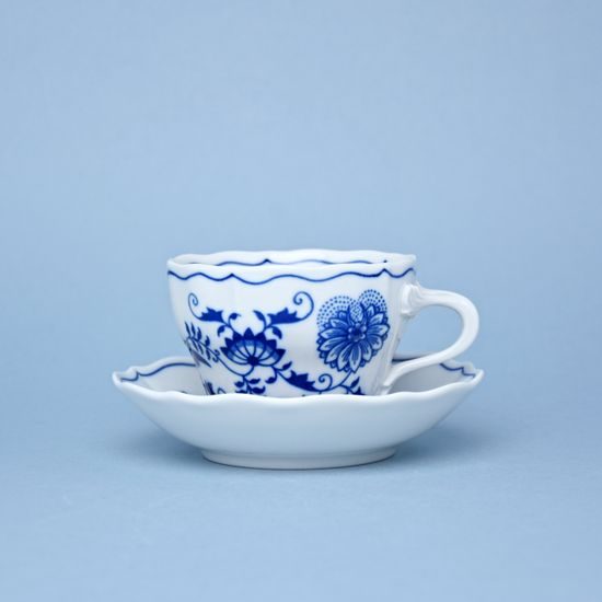 Cup + saucer B 210 ml / 14 cm, Prague Charles Bridge, Original Blue Onion pattern