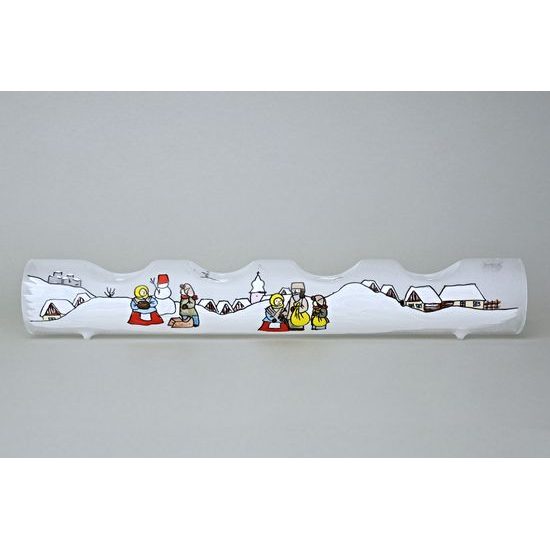 Advent candle holder for 4 tea candles "Czech winter 1918", Mija Decorations