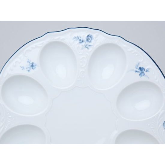 Egg tray with handles 25 cm, Thun 1794 Carlsbad porcelain, BERNADOTTE blue flower